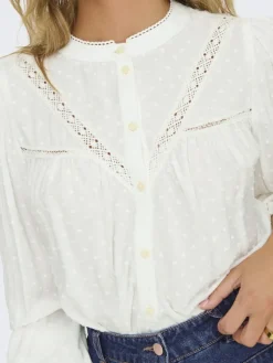 JDY Blusen*JADE LIFE L/S DOBBY LACE SHIRT WVN Cloud Dancer