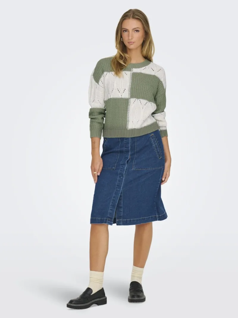 JDY Pullover & Sweatshirts*JUSTY L/S MIX STRUC PULLOVER KNT NOOS sea spray