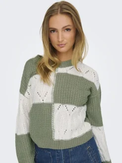 JDY Pullover & Sweatshirts*JUSTY L/S MIX STRUC PULLOVER KNT NOOS sea spray