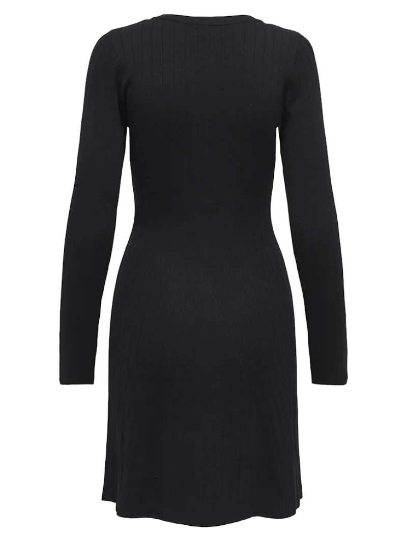 JDY Kleider*KATE L/S O-NECK DRESS KNT Black