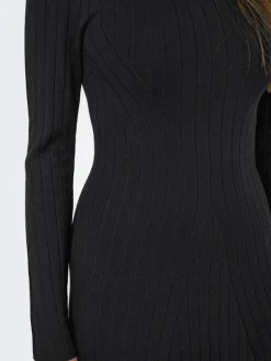 JDY Kleider*KATE L/S O-NECK DRESS KNT Black