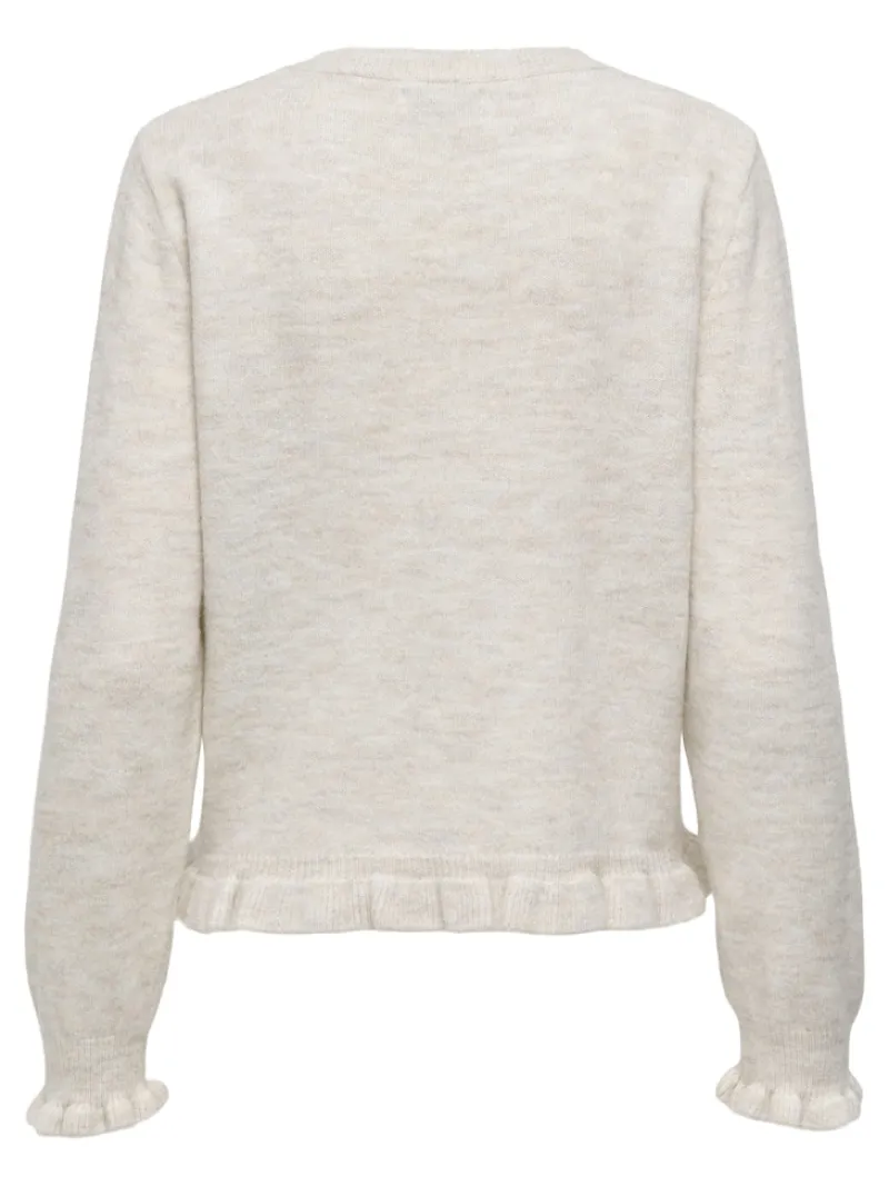 JDY Pullover & Sweatshirts*LETTY L/S ON FRILL CARDIGAN KNT NOOS birch