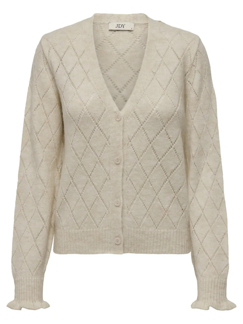 JDY Pullover & Sweatshirts*LETTY L/S V-NECK STRUC CARDI KNT NOOS Whitecap Gray