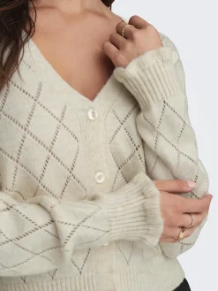 JDY Pullover & Sweatshirts*LETTY L/S V-NECK STRUC CARDI KNT NOOS Whitecap Gray