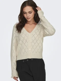 JDY Pullover & Sweatshirts*LETTY L/S V-NECK STRUC CARDI KNT NOOS Whitecap Gray