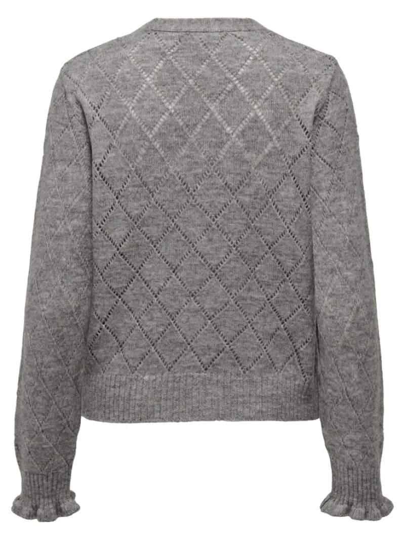 JDY Pullover & Sweatshirts*LETTY L/S V-NECK STRUC CARDI KNT NOOS Light Grey Melange