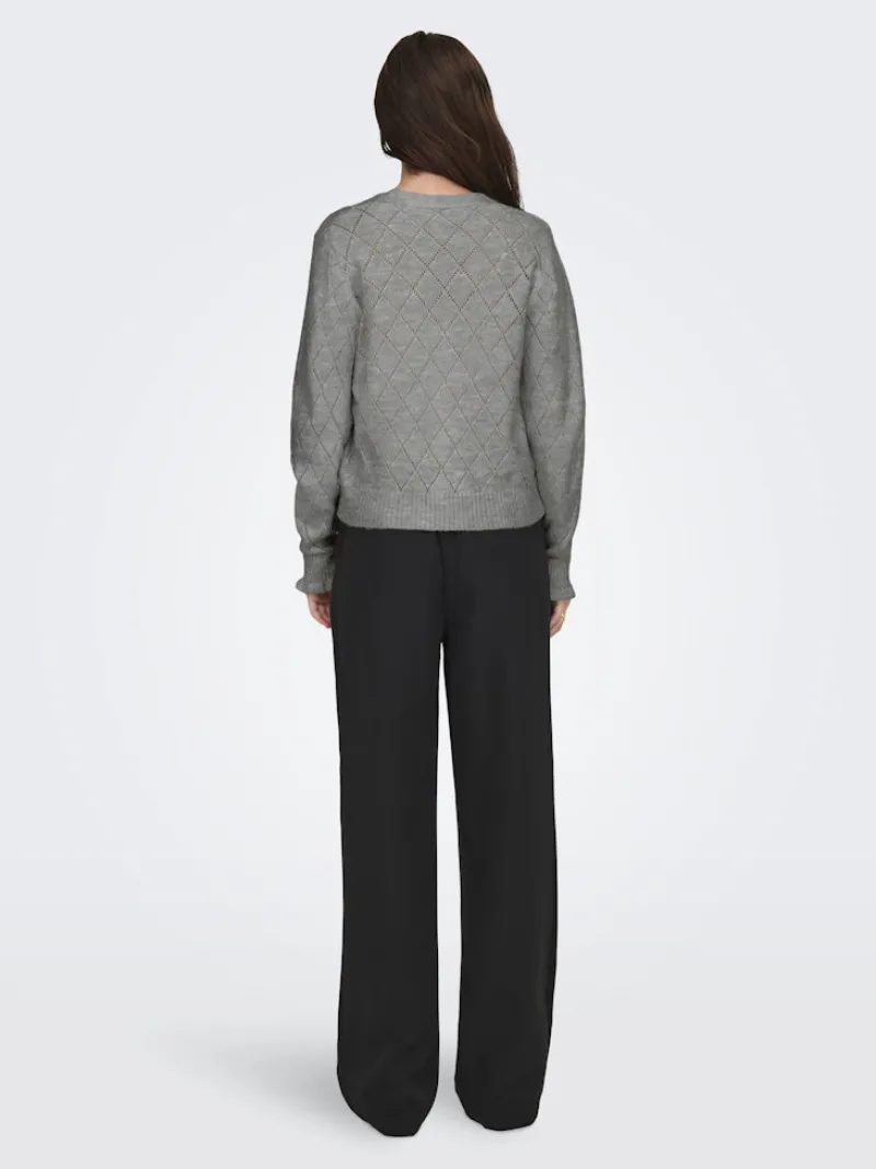 JDY Pullover & Sweatshirts*LETTY L/S V-NECK STRUC CARDI KNT NOOS Light Grey Melange