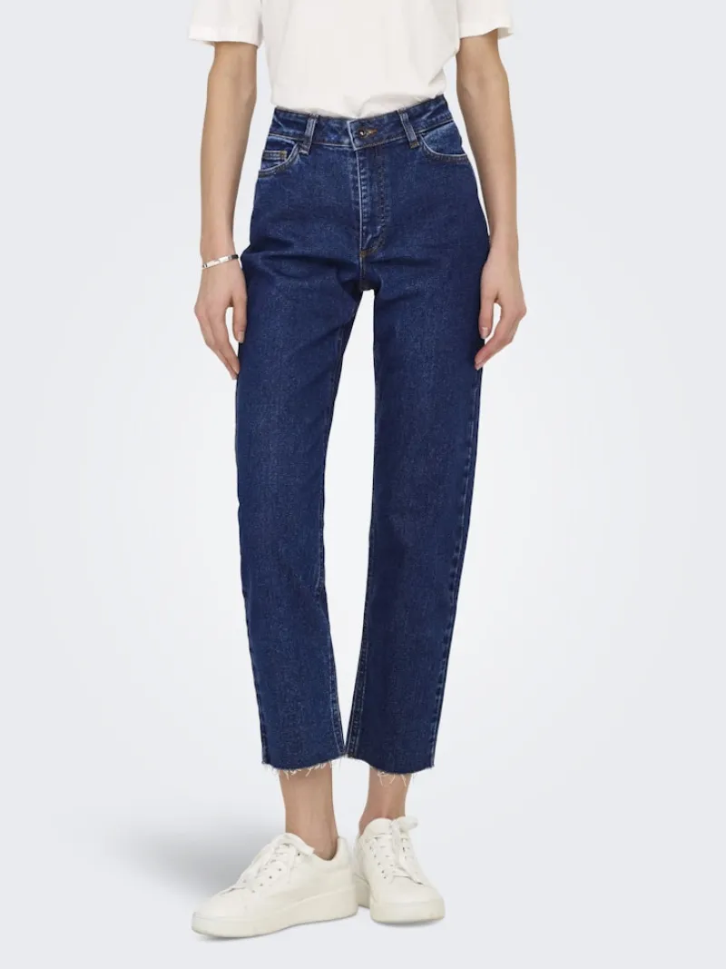 JDY Jeans*LULLU HWSTRAIGHT ANK JEANS DB NOOS Dark Blue Denim