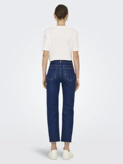 JDY Jeans*LULLU HWSTRAIGHT ANK JEANS DB NOOS Dark Blue Denim