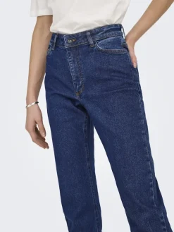 JDY Jeans*LULLU HWSTRAIGHT ANK JEANS DB NOOS Dark Blue Denim