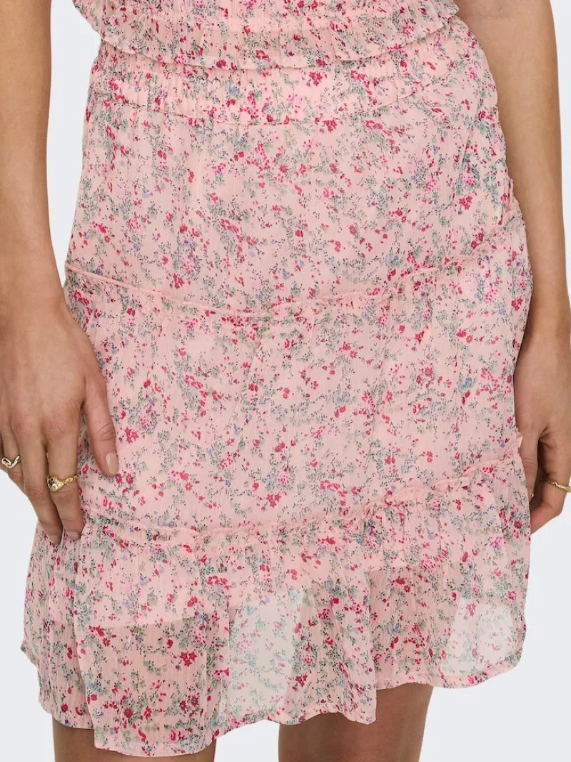 JDY Röcke*MELLY SKIRT WVN LO Peach Whip-ROSE FLOWER