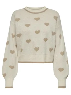 JDY Pullover & Sweatshirts*ROMANCE L/S JACQ. PULLOVER KNT NOOS birch