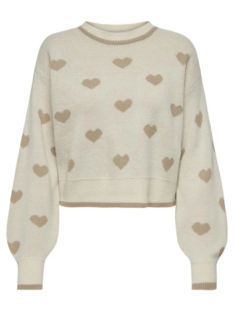 JDY Pullover & Sweatshirts*ROMANCE L/S JACQ. PULLOVER KNT NOOS birch