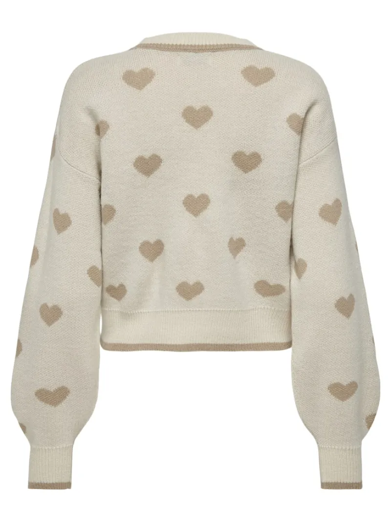 JDY Pullover & Sweatshirts*ROMANCE L/S JACQ. PULLOVER KNT NOOS birch