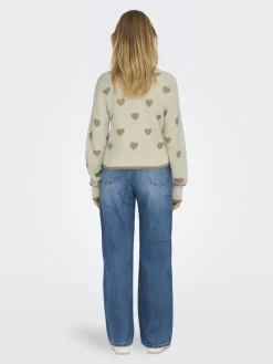 JDY Pullover & Sweatshirts*ROMANCE L/S JACQ. PULLOVER KNT NOOS birch