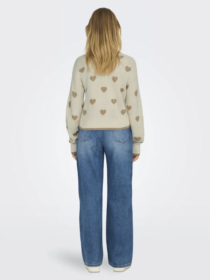 JDY Pullover & Sweatshirts*ROMANCE L/S JACQ. PULLOVER KNT NOOS birch