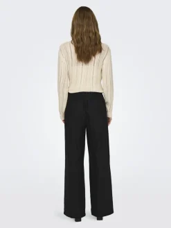 JDY Hosen*SAY HW LINEN WIDE PANT WVN NOOS Black