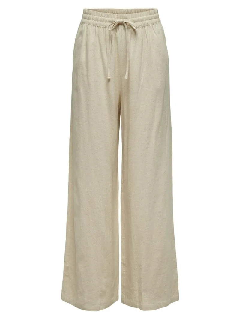 JDY Hosen*SAY HW LINEN WIDE PANT WVN NOOS oatmeal