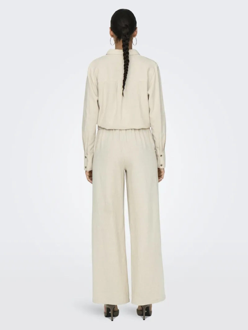 JDY Hosen*SAY HW LINEN WIDE PANT WVN NOOS oatmeal