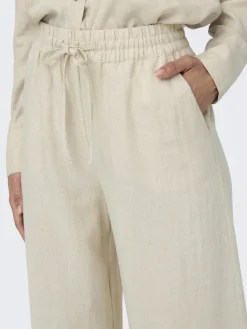JDY Hosen*SAY HW LINEN WIDE PANT WVN NOOS oatmeal