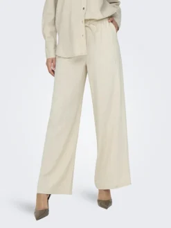 JDY Hosen*SAY HW LINEN WIDE PANT WVN NOOS oatmeal