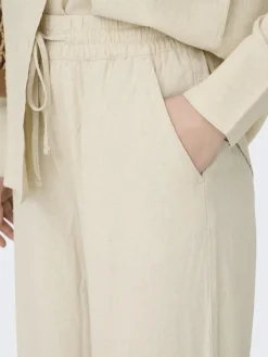 JDY Hosen*SAY HW LINEN WIDE PANT WVN NOOS oatmeal