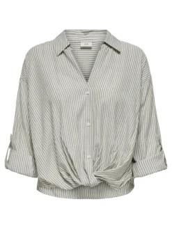 JDY Blusen*SELMA L/S KNOT LUREX SHIRT WVN cloud dancer2