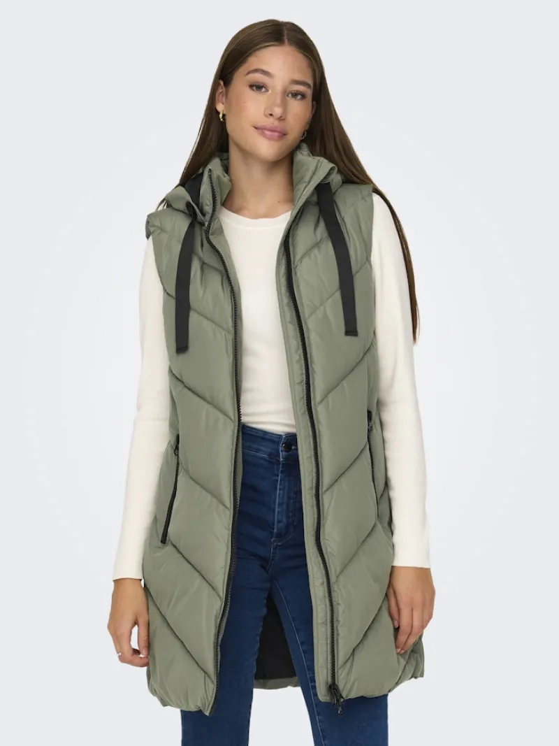 JDY Westen*SKYLAR LIFE HOOD WAISTCOAT OTW NOOS vetiver