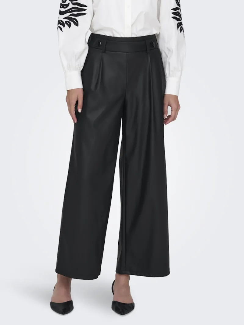 JDY Hosen*SOYA GEGGO PU PANT JRS NOOS Black