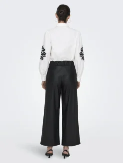 JDY Hosen*SOYA GEGGO PU PANT JRS NOOS Black