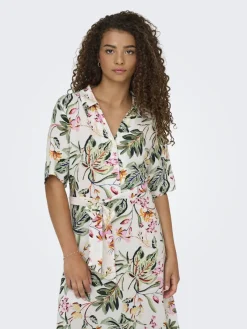 JDY Kleider*STARSEZEN LIFE 2/4 MIDIDRESS WVN NOOS Cloud Dancer