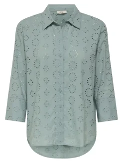 JDY Blusen*TALLIE 3/4 LONG SHIRT WVN NOOS silver blue