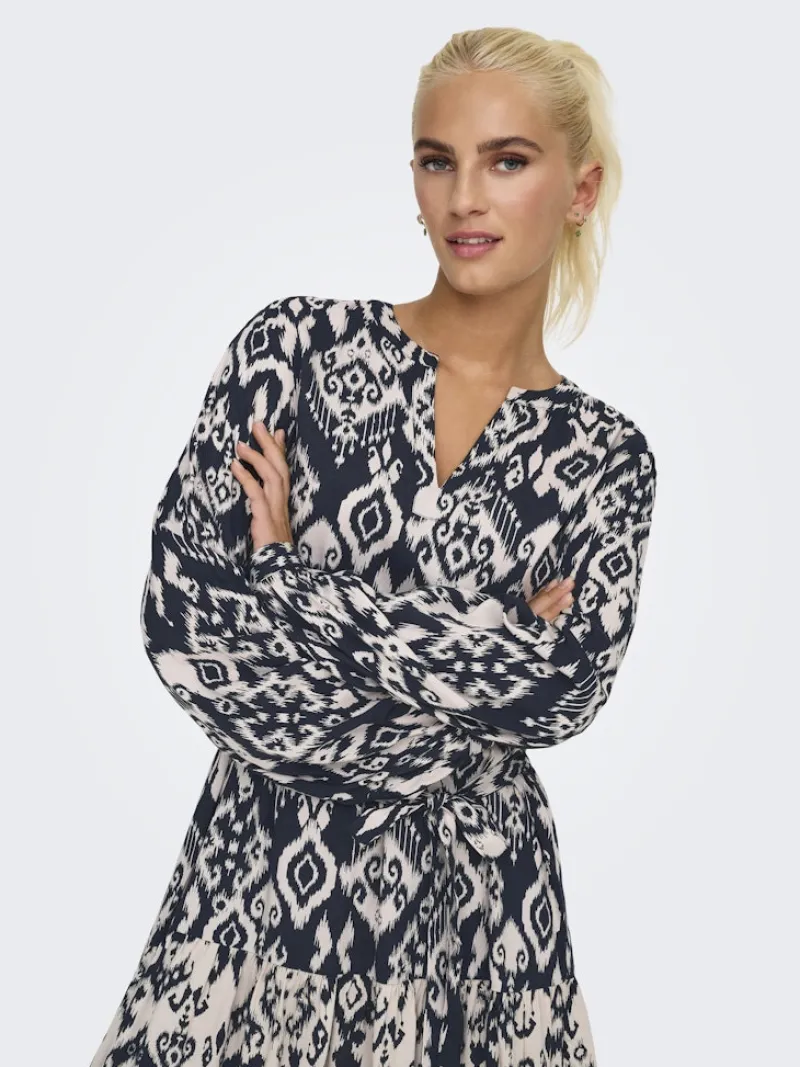 JDY Kleider*TIGER LIFE L/S DRESS WVN Phantom