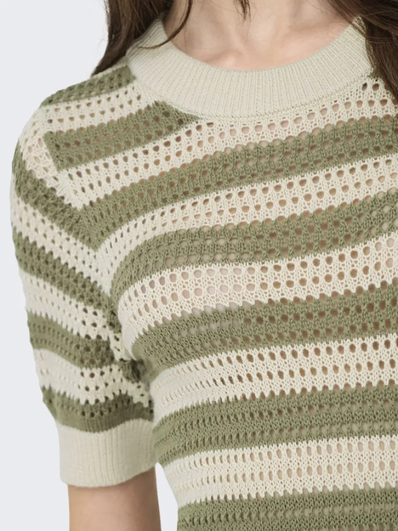 JDY Kleider*TIKKA IVY 2/4 O-NECK STRIPE DRESS KNT sandshell1