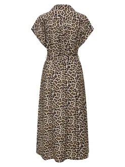 JDY Kleider*TROYA LIFE S/L MIDI DRESS WVN DIA pumice stone