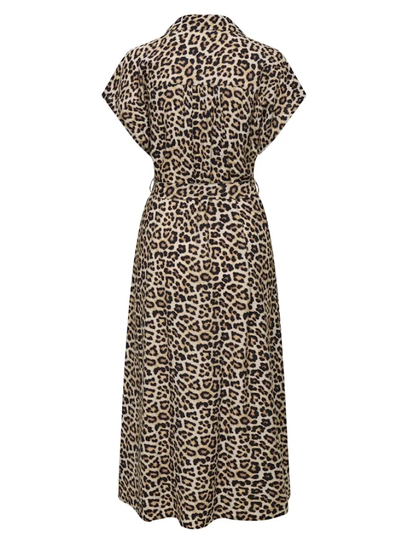 JDY Kleider*TROYA LIFE S/L MIDI DRESS WVN DIA pumice stone