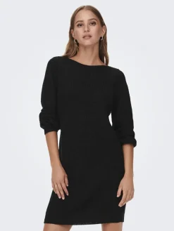 JDY Kleider*WHITNEY MEGAN L/S BOAT DRESS KNT NOOS Black