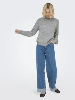 JDY Pullover & Sweatshirts*ZOEY LIFE L/S HN RAGLAN PUL KNT NOOS Light Grey Melange