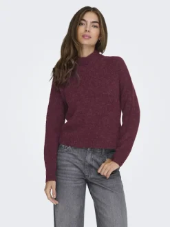 JDY Pullover & Sweatshirts*ZOEY LIFE L/S HN RAGLAN PUL KNT NOOS maroon banner