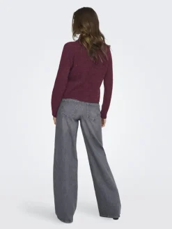 JDY Pullover & Sweatshirts*ZOEY LIFE L/S HN RAGLAN PUL KNT NOOS maroon banner