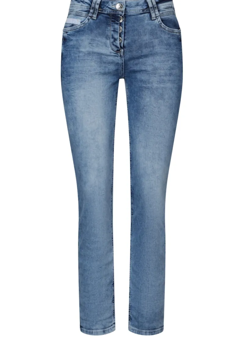 Cecil Jeans*Jeans mit Turn-Up Detail mid blue wash