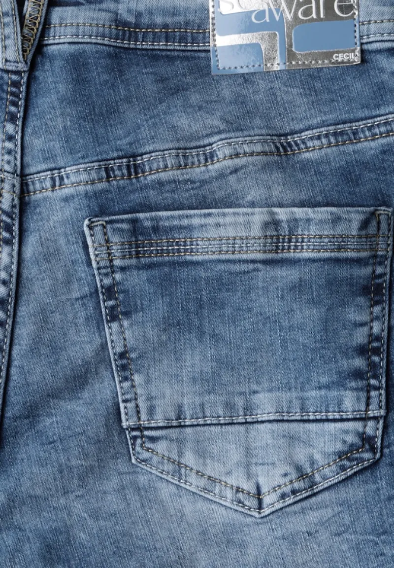 Cecil Jeans*Jeans mit Turn-Up Detail mid blue wash