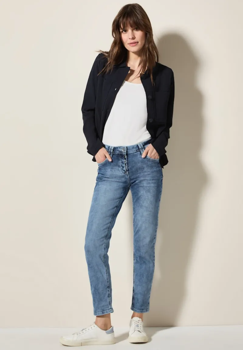 Cecil Jeans*Jeans mit Turn-Up Detail mid blue wash