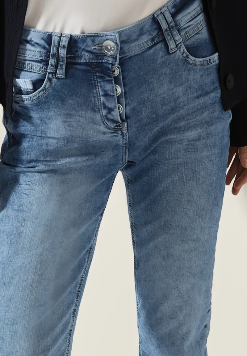 Cecil Jeans*Jeans mit Turn-Up Detail mid blue wash