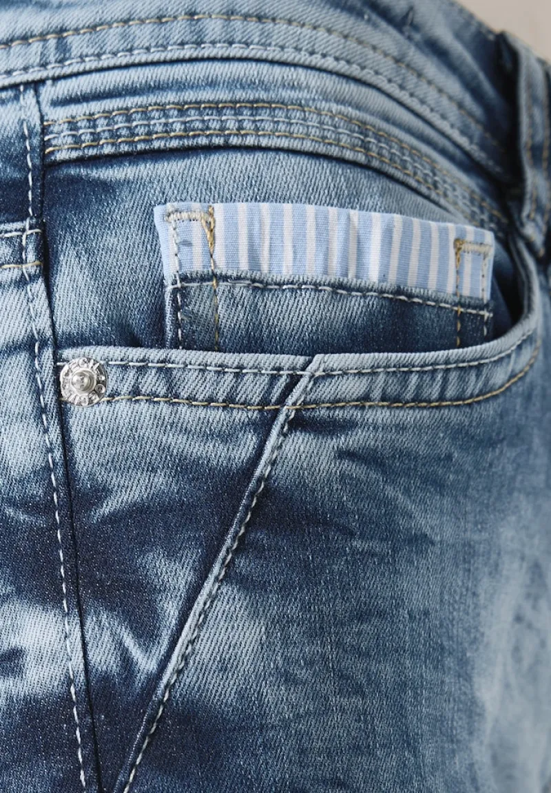 Cecil Jeans*Jeans mit Turn-Up Detail mid blue wash
