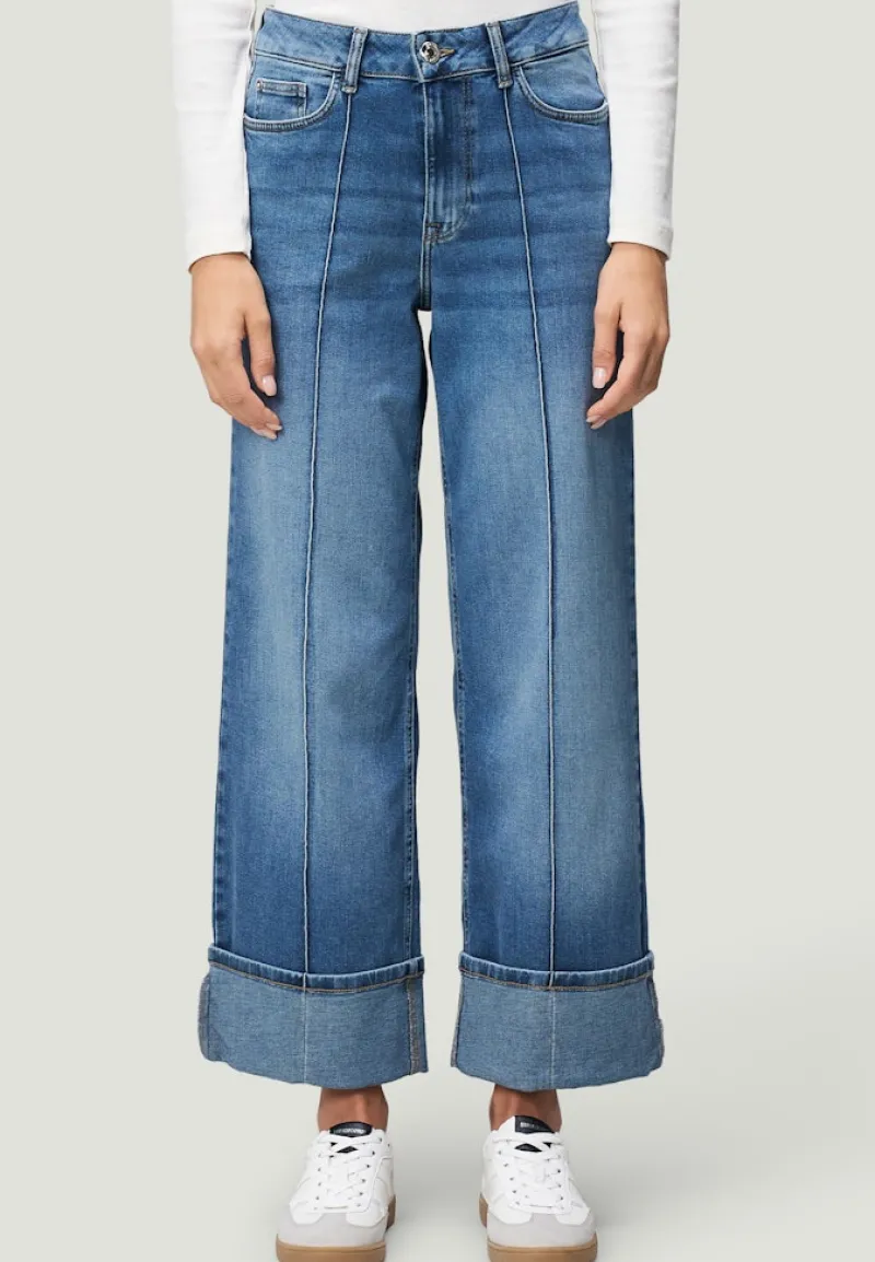 Zero Jeans*Jeans weites Bein mit Umschlag 28 Inch blue used denim