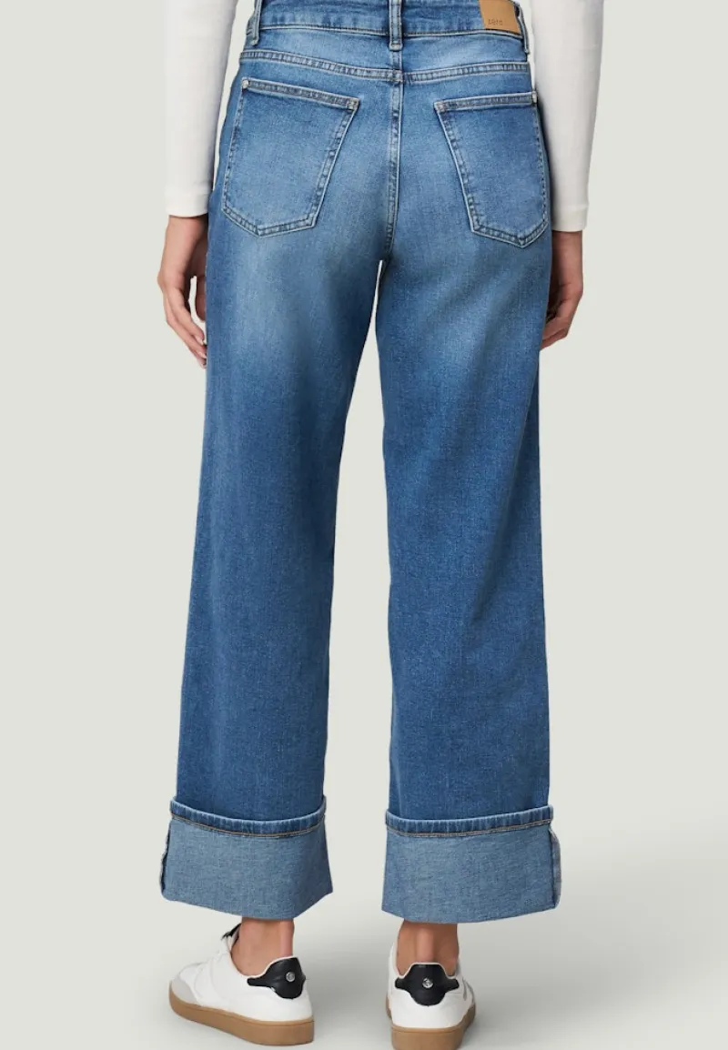 Zero Jeans*Jeans weites Bein mit Umschlag 28 Inch blue used denim