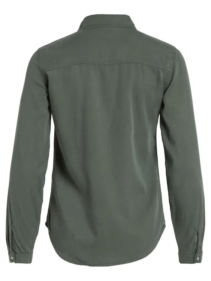 Vila Blusen*Jeansbluse duck green