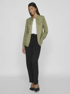 Vila Blusen*Jeansbluse dunkelgrün2