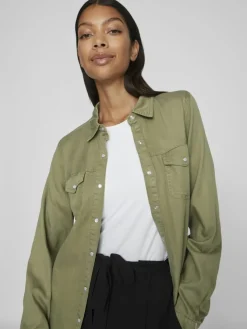 Vila Blusen*Jeansbluse dunkelgrün2